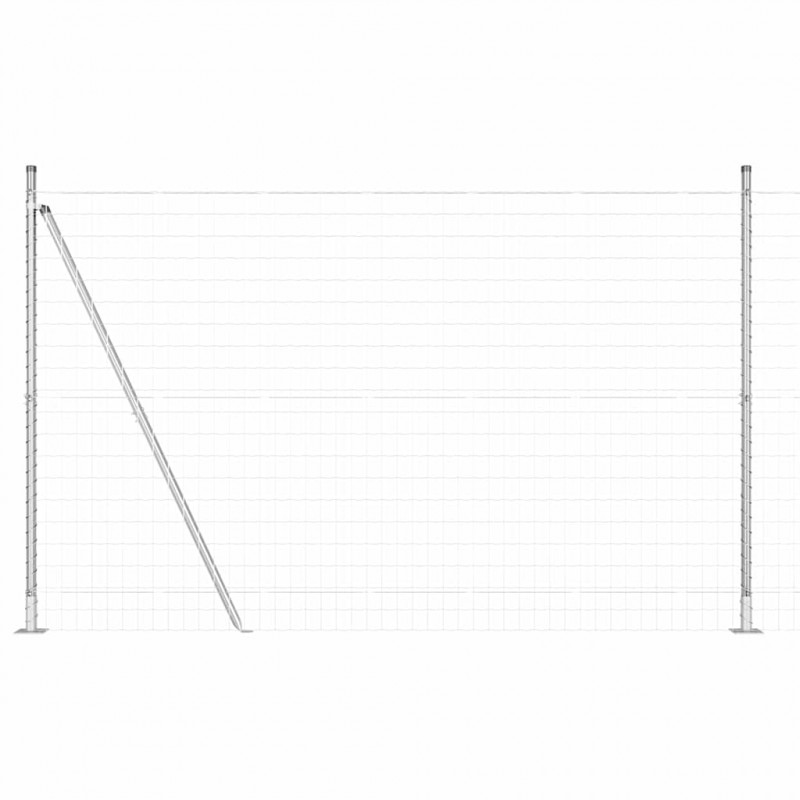 Ogrodzenie z słupkiem Srebrny 1,6 x 10 m Stal