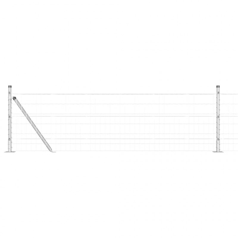Ogrodzenie z słupkiem Srebrny 0,4 x 10 m Stal