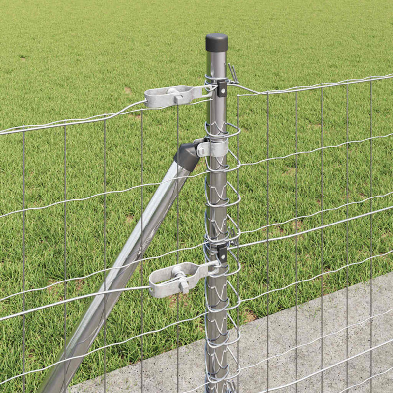 Ogrodzenie z słupkiem Srebrny 0,4 x 10 m Stal