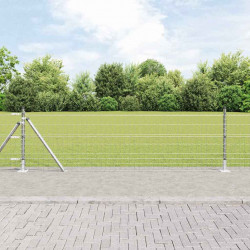 Ogrodzenie z słupkiem Srebrny 0,6 x 10 m Stal