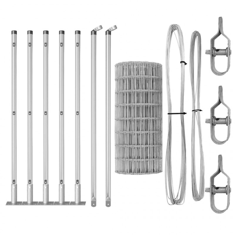 Ogrodzenie z słupkiem Srebrny 0,6 x 10 m Stal