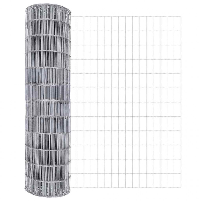 Ogrodzenie z słupkiem Srebrny 1 x 10 m Stal