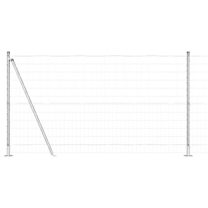 Ogrodzenie z słupkiem Srebrny 1,2 x 10 m Stal