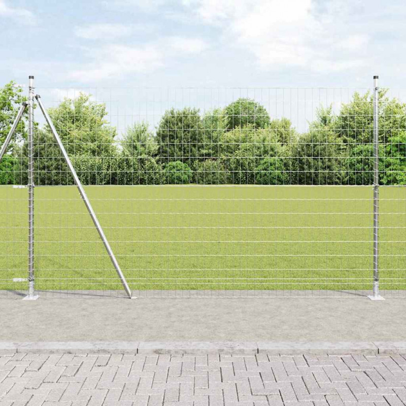 Ogrodzenie z słupkiem Srebrny 1,5 x 10 m Stal