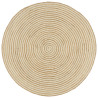 Dywanik ręcznie wykonany z juty, spiralny wzór, biały, 150 cm