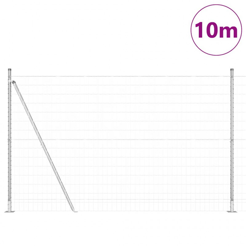 Ogrodzenie z słupkiem Srebrny 1,5 x 10 m Stal