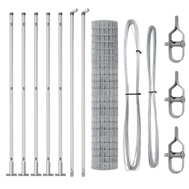 Ogrodzenie z słupkiem Srebrny 1,5 x 10 m Stal