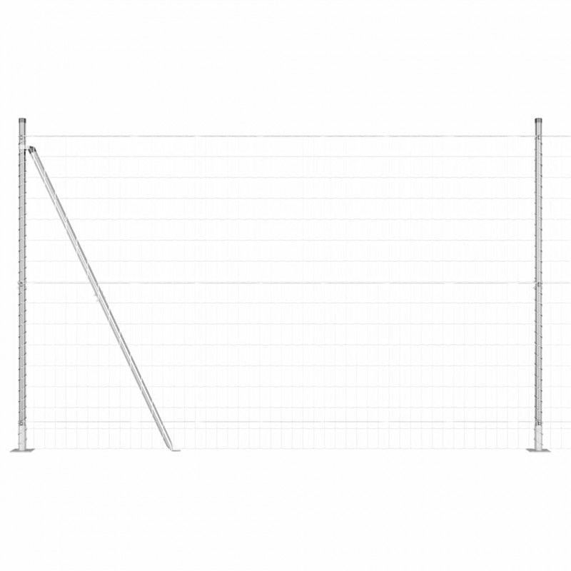 Ogrodzenie z słupkiem Srebrny 1,6 x 10 m Stal