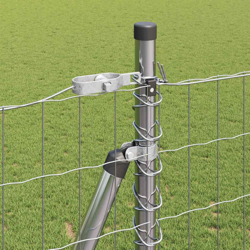 Ogrodzenie z słupkiem Srebrny 1,6 x 10 m Stal