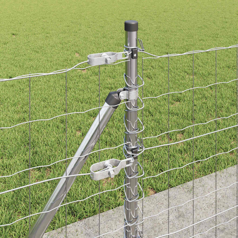 Ogrodzenie z słupkiem Srebrny 0,4 x 10 m Stal