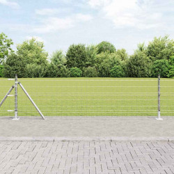 Ogrodzenie z słupkiem Srebrny 0,6 x 10 m Stal