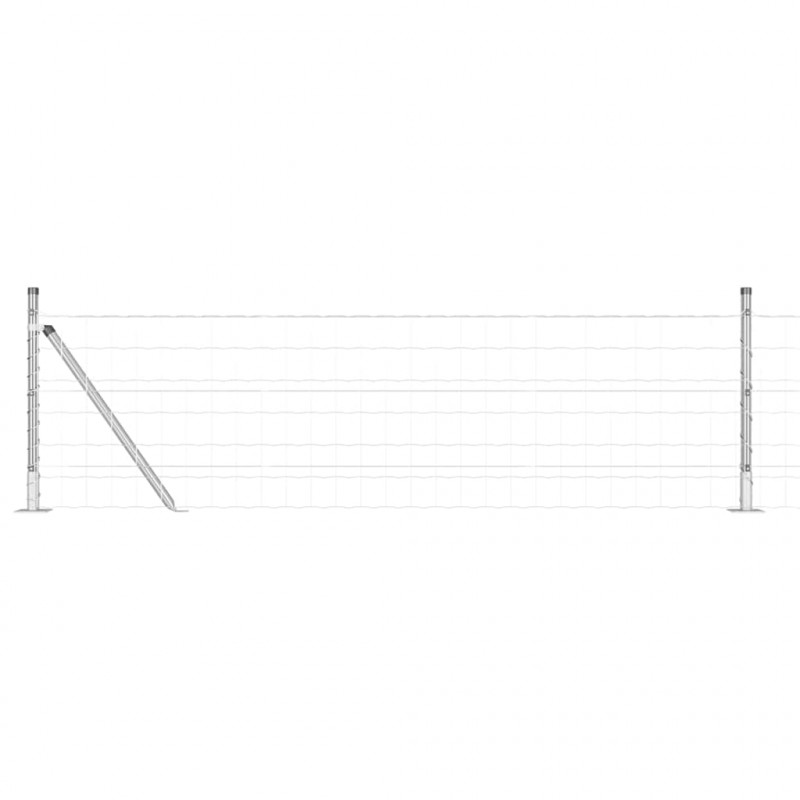 Ogrodzenie z słupkiem Srebrny 0,6 x 10 m Stal