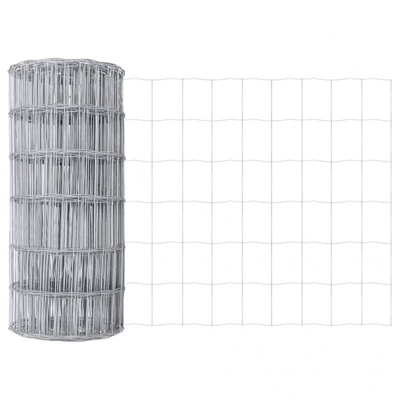 Ogrodzenie z słupkiem Srebrny 0,6 x 10 m Stal