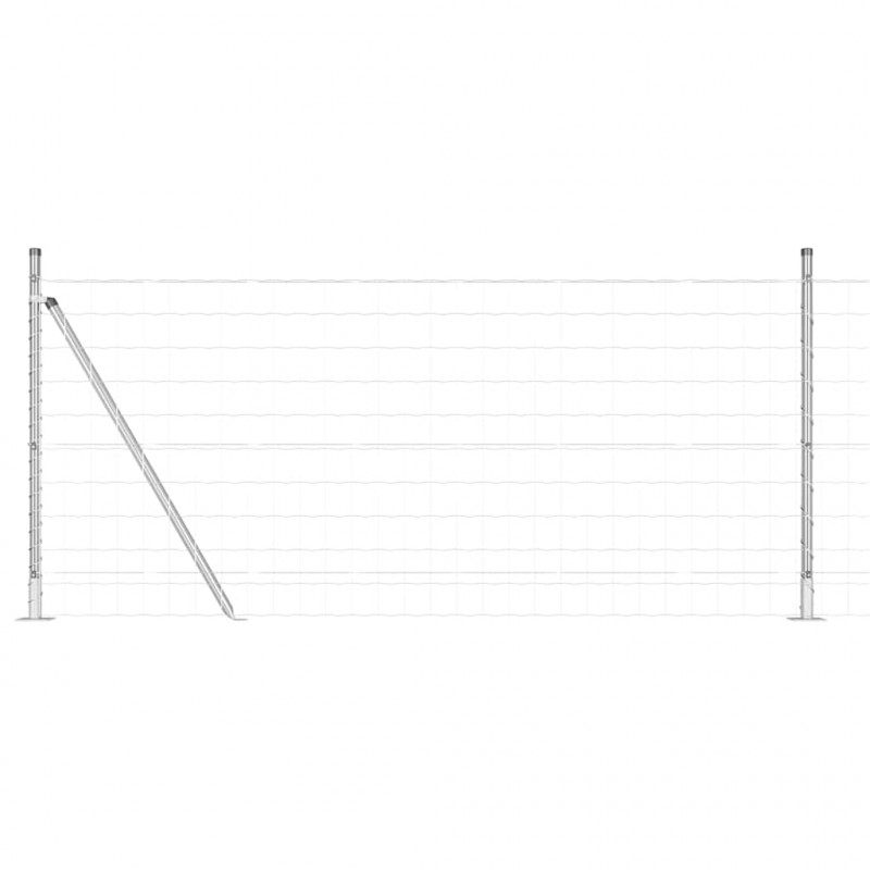 Ogrodzenie z słupkiem Srebrny 1 x 10 m Stal
