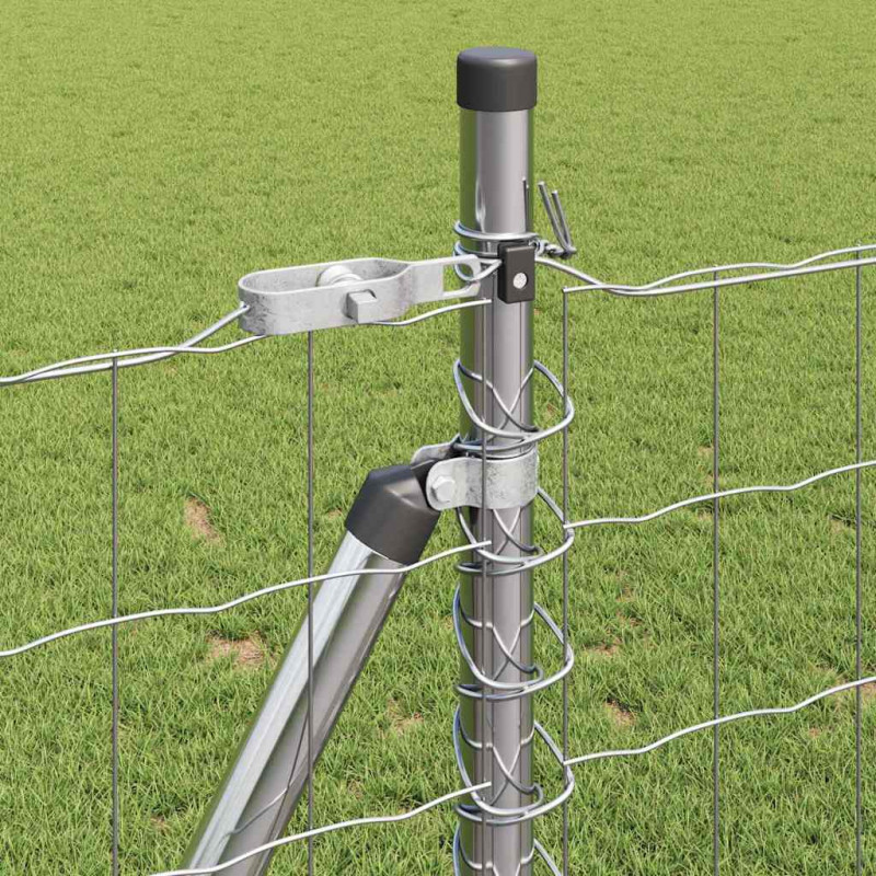 Ogrodzenie z słupkiem Srebrny 1 x 10 m Stal