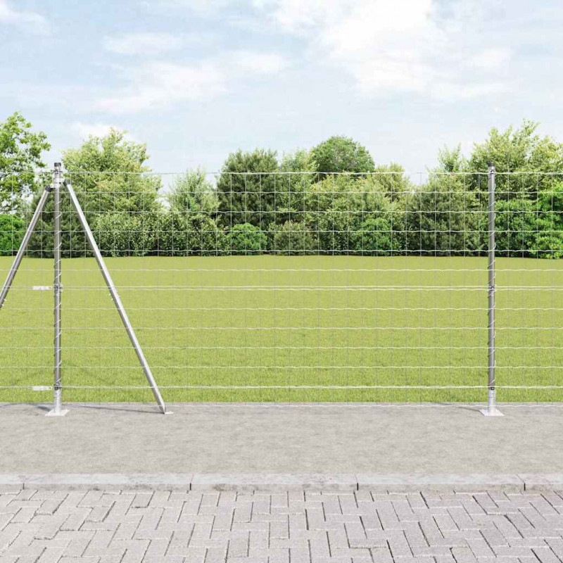 Ogrodzenie z słupkiem Srebrny 1,2 x 10 m Stal