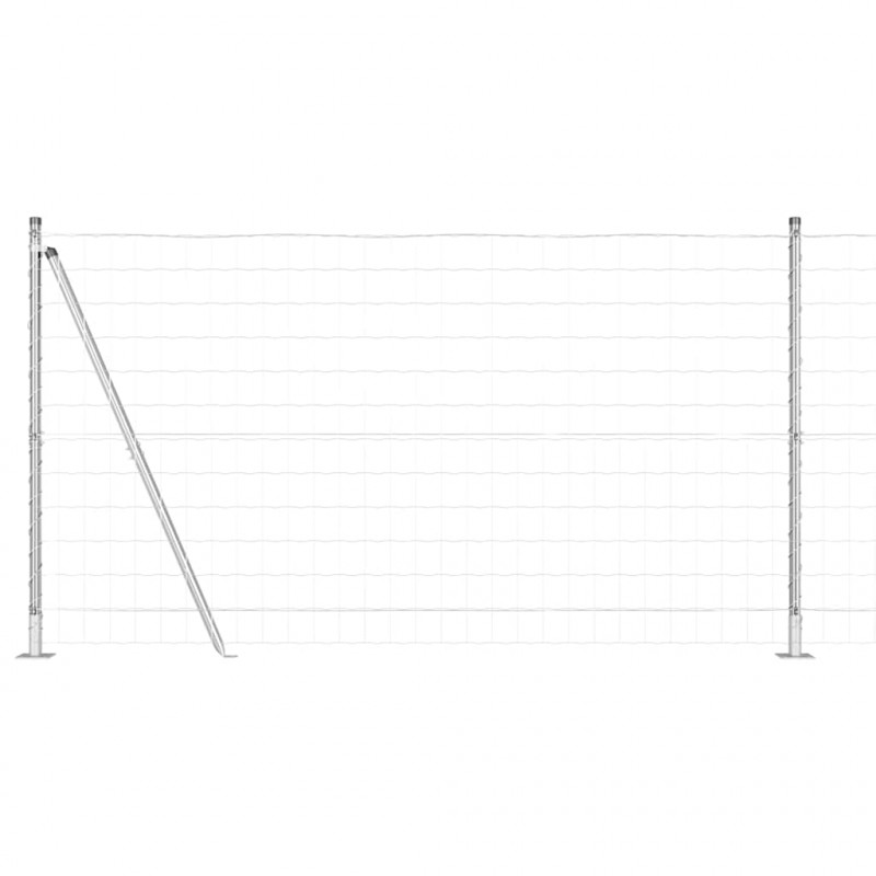 Ogrodzenie z słupkiem Srebrny 1,2 x 10 m Stal