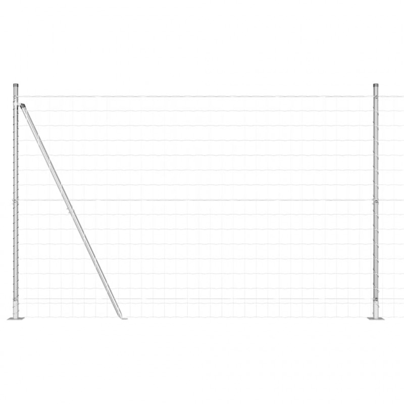 Ogrodzenie z słupkiem Srebrny 1,4 x 10 m Stal
