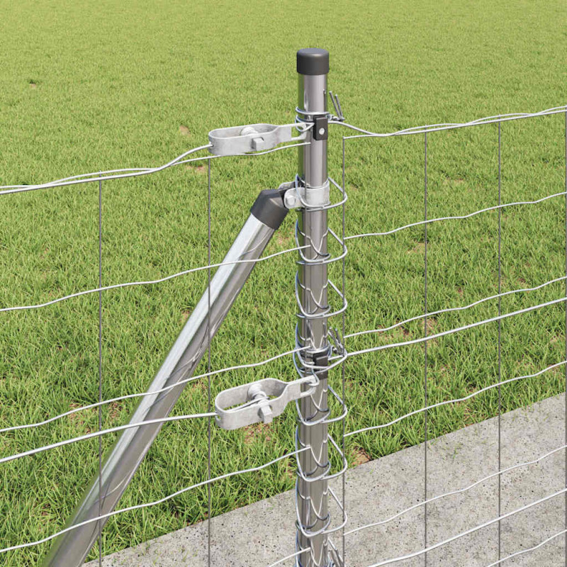 Ogrodzenie z słupkiem Srebrny 0,6 x 10 m Stal