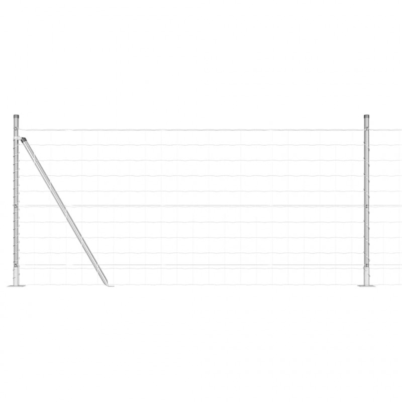 Ogrodzenie z słupkiem Srebrny 0,8 x 10 m Stal
