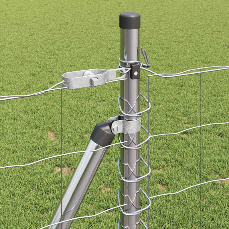 Ogrodzenie z słupkiem Srebrny 1 x 10 m Stal