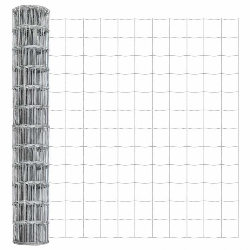 Ogrodzenie z słupkiem Srebrny 1,2 x 10 m Stal