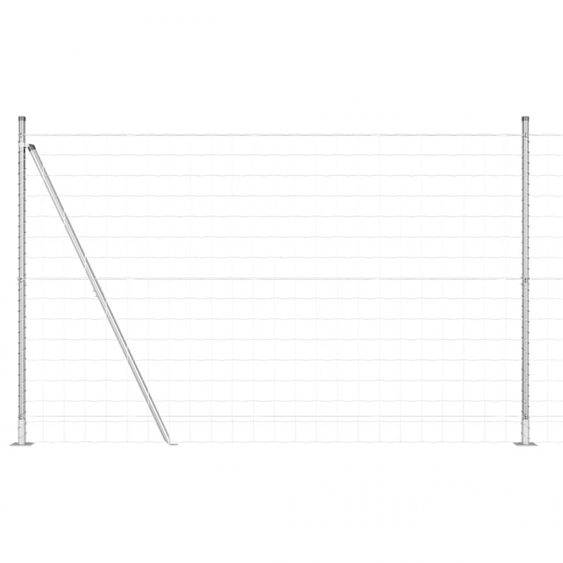 Ogrodzenie z słupkiem Srebrny 1,4 x 10 m Stal