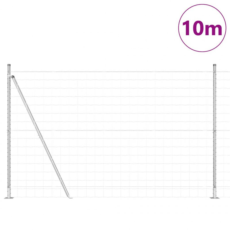 Ogrodzenie z słupkiem Srebrny 1,4 x 10 m Stal