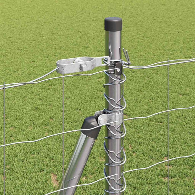 Ogrodzenie z słupkiem Srebrny 1,5 x 10 m Stal