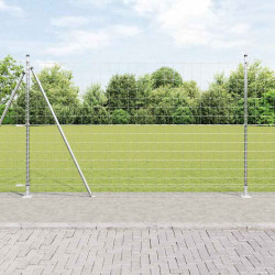 Ogrodzenie z słupkiem Srebrny 1,6 x 10 m Stal