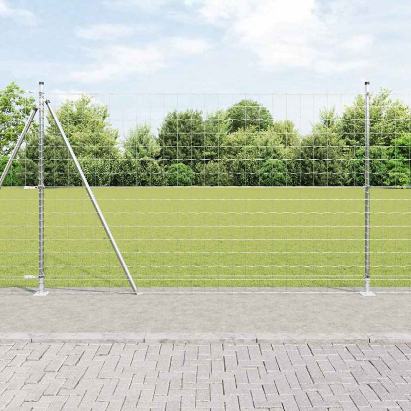 Ogrodzenie z słupkiem Srebrny 1,6 x 10 m Stal
