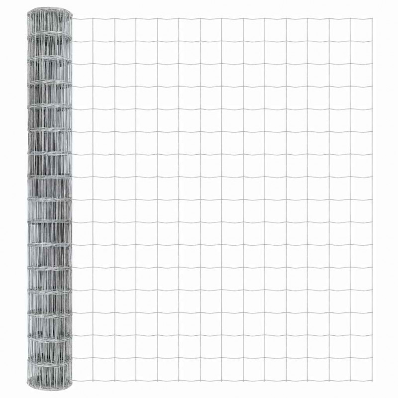 Ogrodzenie z słupkiem Srebrny 1,6 x 10 m Stal