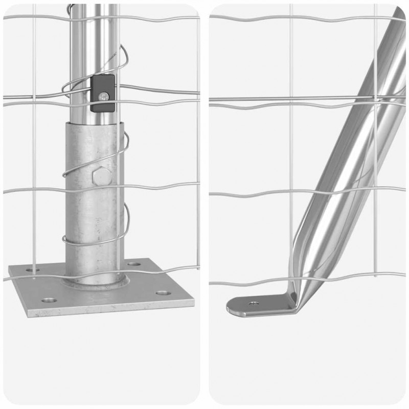Ogrodzenie z słupkiem Srebrny 0,6 x 25 m Stal