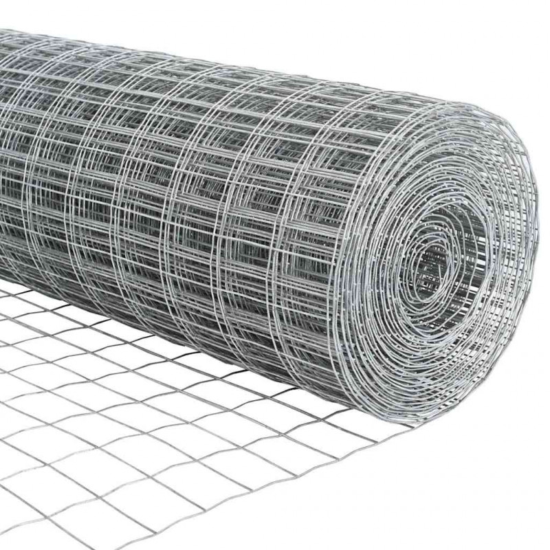 Ogrodzenie z słupkiem Srebrny 0,6 x 25 m Stal