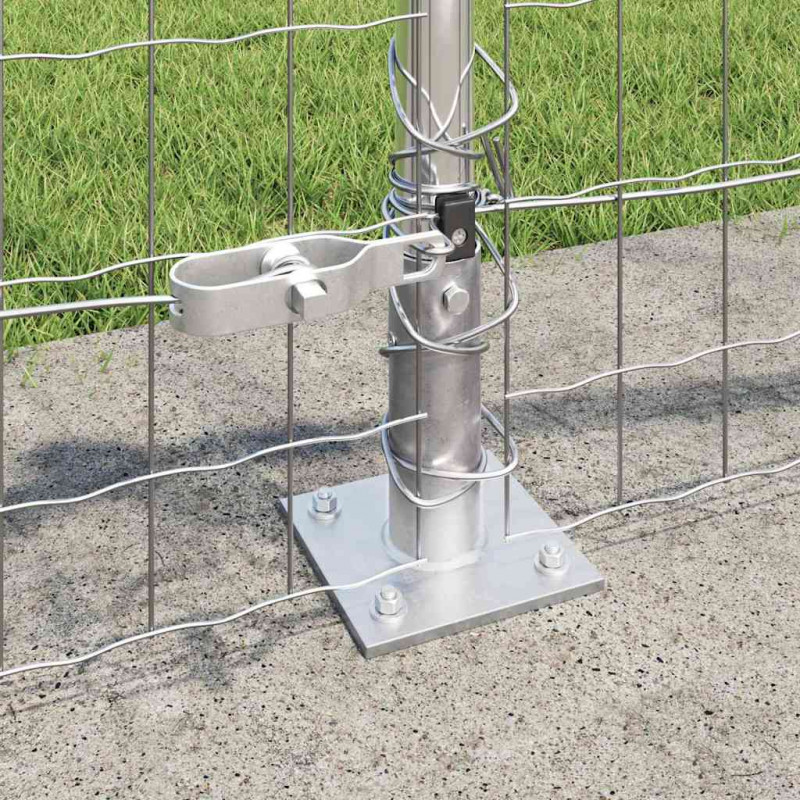Ogrodzenie z słupkiem Srebrny 0,4 x 25 m Stal