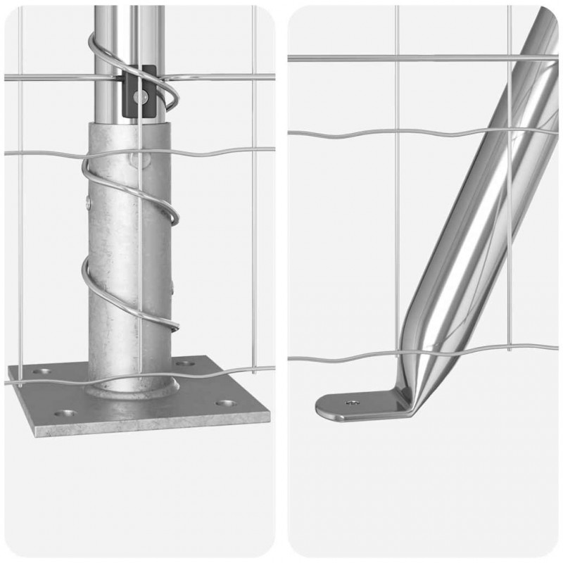 Ogrodzenie z słupkiem Srebrny 0,6 x 25 m Stal
