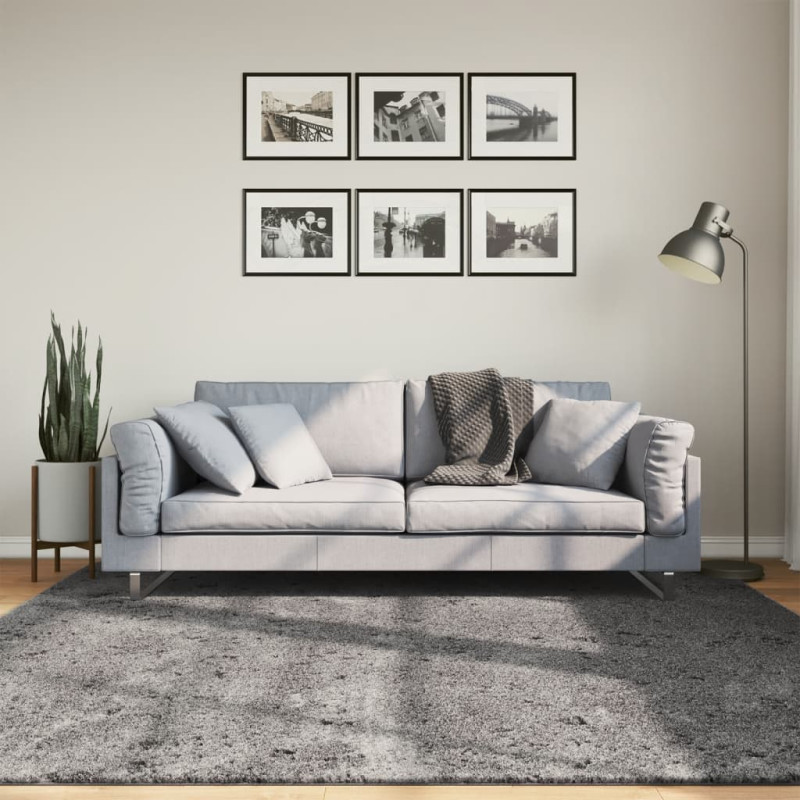 Dywan HUARTE z krótkim włosiem, antracytowy, 200x200 cm