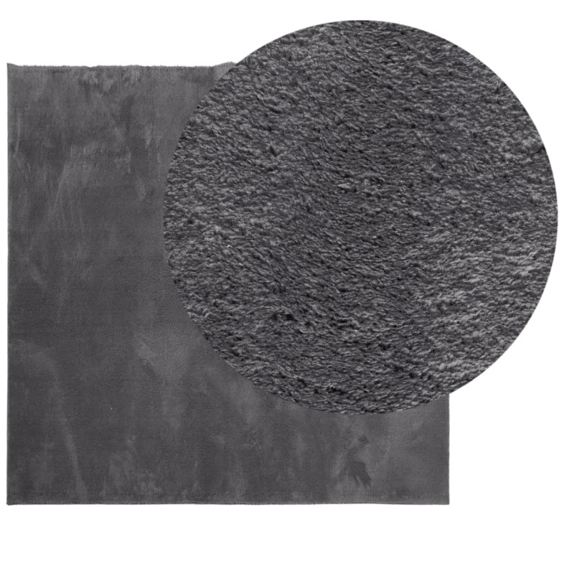 Dywan HUARTE z krótkim włosiem, antracytowy, 200x200 cm
