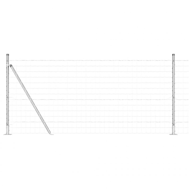 Ogrodzenie z słupkiem Srebrny 0,8 x 10 m Stal