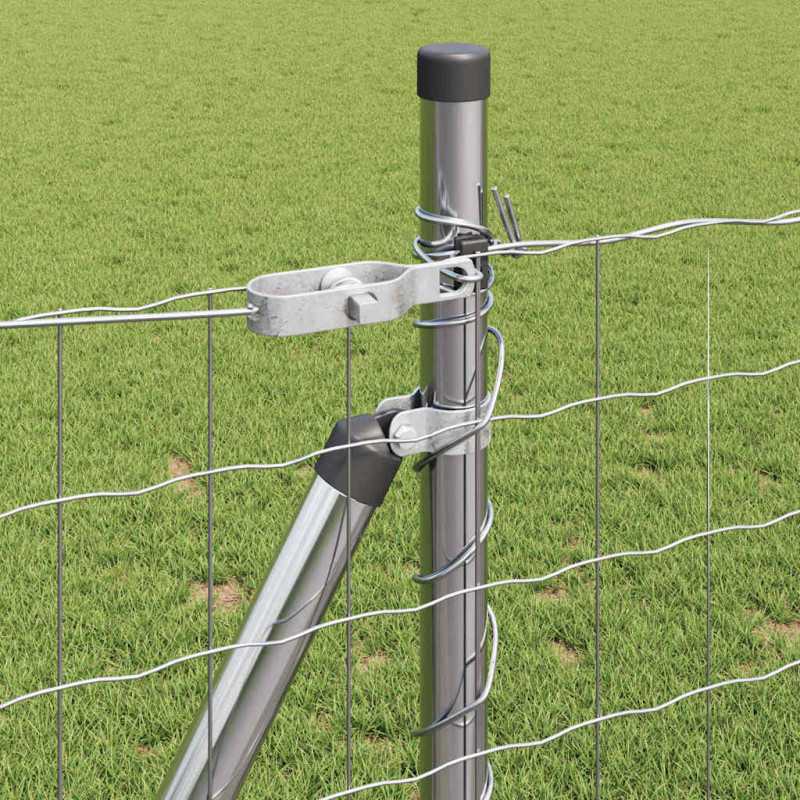 Ogrodzenie z słupkiem Srebrny 0,8 x 10 m Stal