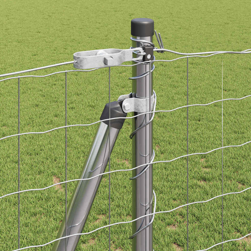 Ogrodzenie z słupkiem Srebrny 1,2 x 10 m Stal