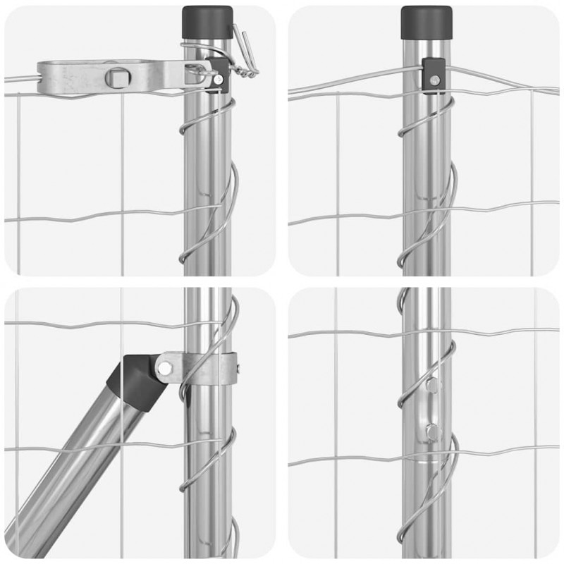 Ogrodzenie z słupkiem Srebrny 1,2 x 10 m Stal