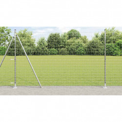 Ogrodzenie z słupkiem Srebrny 1,4 x 10 m Stal