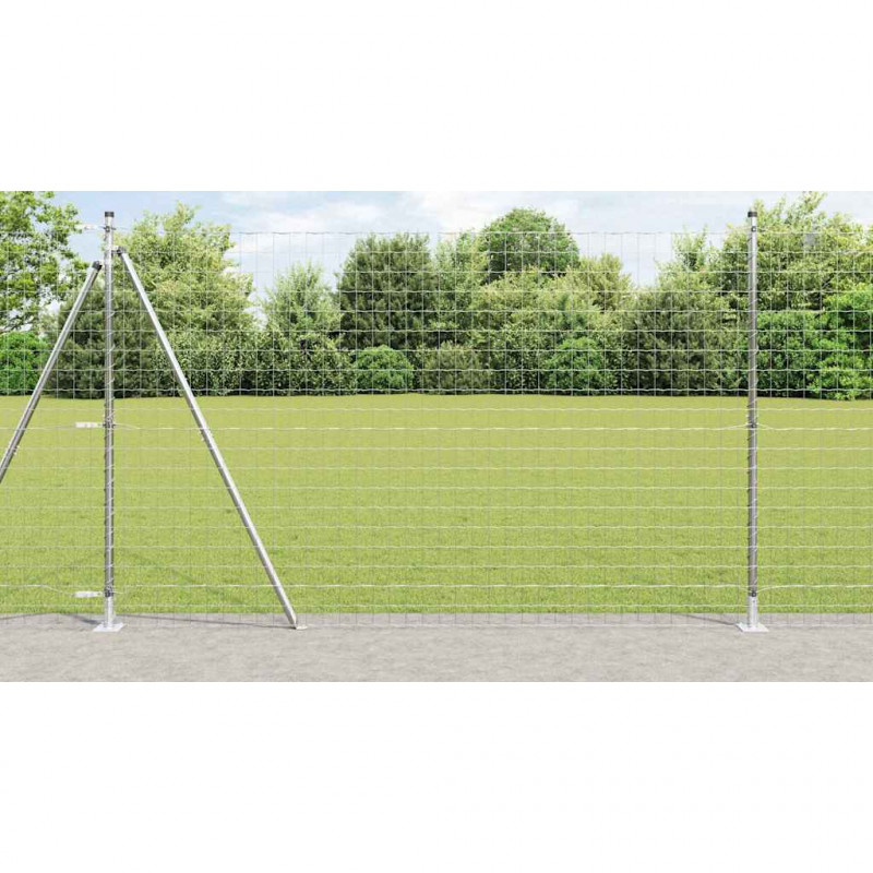 Ogrodzenie z słupkiem Srebrny 1,5 x 10 m Stal