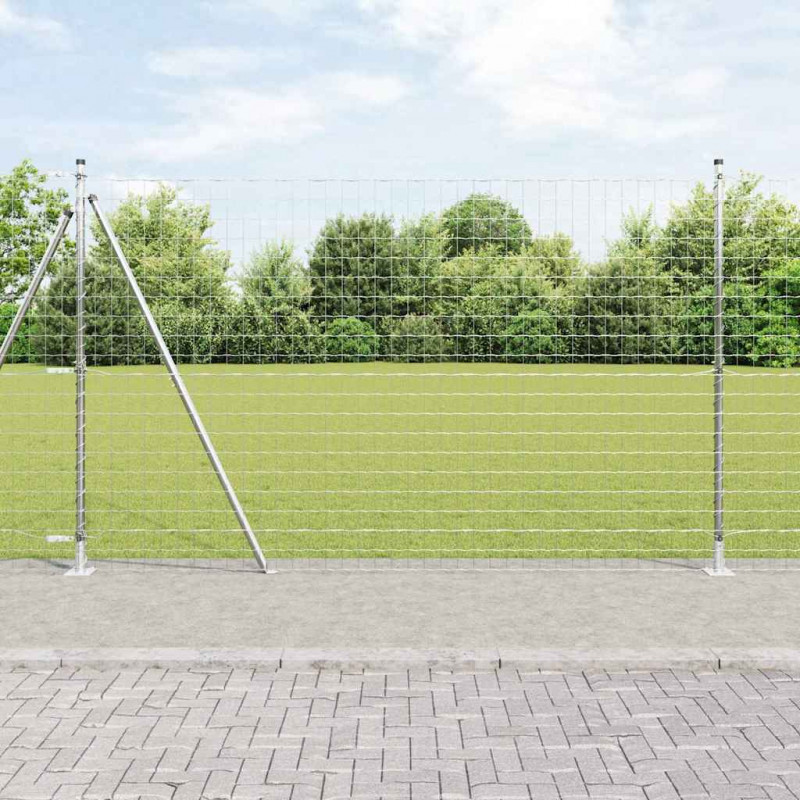 Ogrodzenie z słupkiem Srebrny 1,5 x 10 m Stal