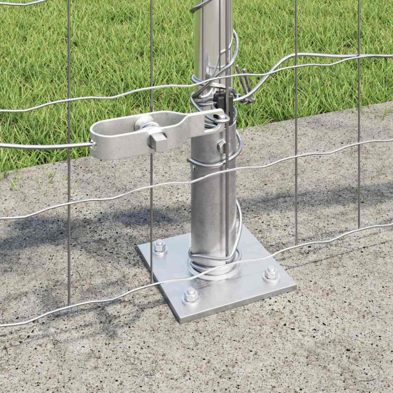 Ogrodzenie z słupkiem Srebrny 0,4 x 25 m Stal