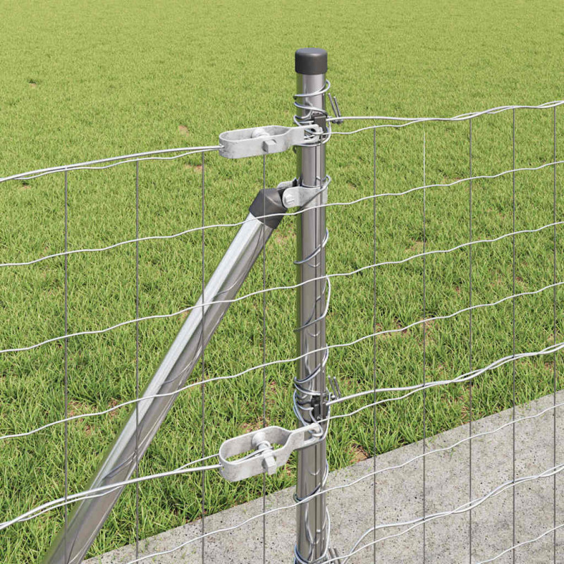 Ogrodzenie z słupkiem Srebrny 0,4 x 50 m Stal