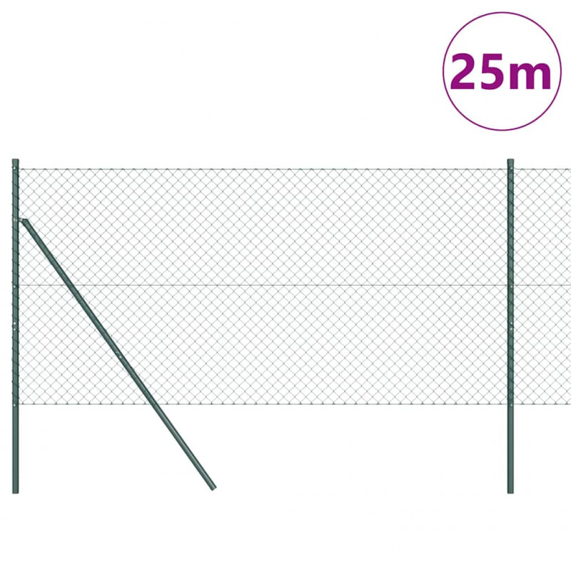 Słupek ogrodzeniowy. Zielony 25 x 1 m (siatka 40 x 40 mm)