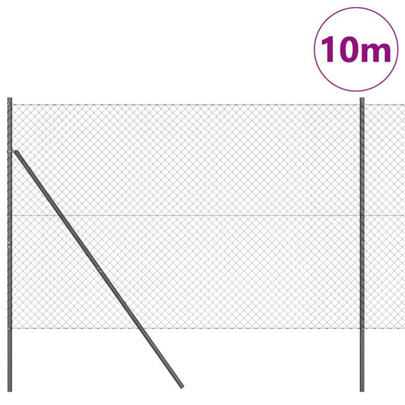 Słupek ogrodzeniowy. Szary 10 x 1,6 m (siatka 40 x 40 mm)