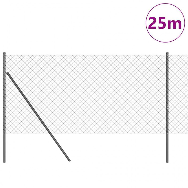 Słupek ogrodzeniowy. Szary 25 x 1 m (siatka 40 x 40 mm)